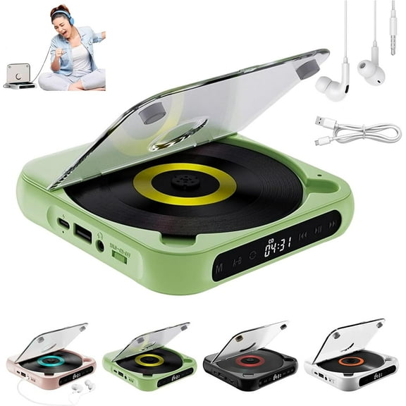 Yuguz Portable Cd Player, Yuguz Portable 5.3 Bluetooth Rechargeable Cd Player, Megicot Portables Cds Players, Rechargeable, Supports USB and Repeat Modes for Home, Office, Travel