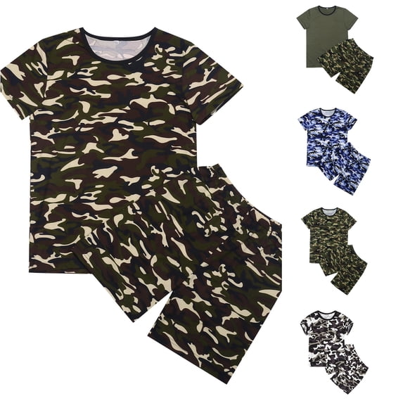 Yuhangmm Boys Girls T Shirts And Shorts Summer Short Set Graphic T Shirts Set 4t Boy Outfits Coffee 12-24 Months