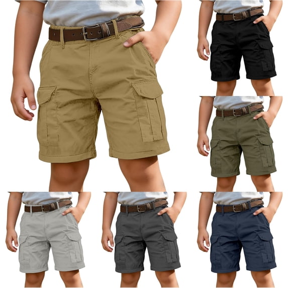 Yuhangmm Boys' Pants, Boys Cargo Shorts For Kids With Multiple Pockets Outdoor Play And Casual Summer Shorts For Boys Pants Large Yellow 13-14 Years
