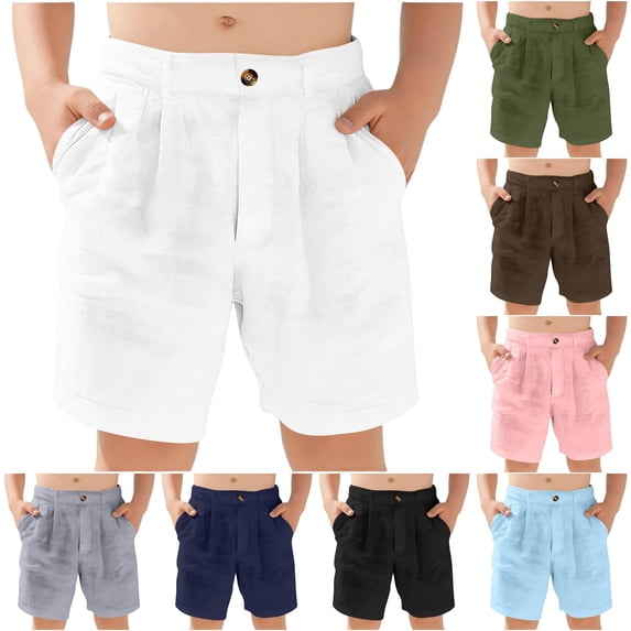 Yuhangmm Boys' Pants, Boys Casual Shorts For Autumn Comfortable And Stylish Kids Breathable Playwear Baby Clothes Summer Boy White 9-10 Years