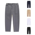 thumbnail image 1 of Yuhangmm Boys' Pants, Boys Girls‘ Flat Front Dress Pants Adjustable Waist School Wear Formal Casual Pants Trousers For Kids S for Boys Grey 11-12 Years, 1 of 3