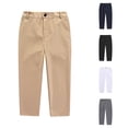 thumbnail image 1 of Yuhangmm Boys' Pants, Boys Girls‘ Flat Front Dress Pants Adjustable Waist School Wear Formal Casual Pants Trousers For Kids S for Boys Khaki 5-6 Years, 1 of 3