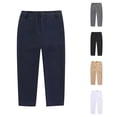 thumbnail image 1 of Yuhangmm Boys' Pants, Boys Girls‘ Flat Front Dress Pants Adjustable Waist School Wear Formal Casual Pants Trousers For Kids S for Boys Navy 17-18 Years, 1 of 4