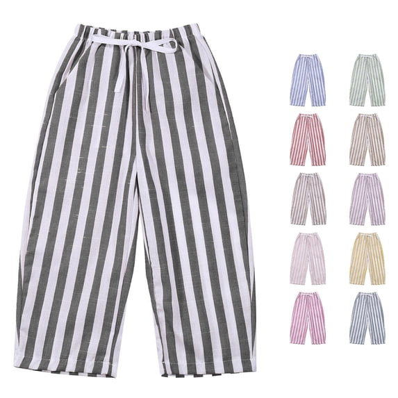 Yuhangmm Boys' Pants, Kids Baby Girl Striped Pants Daily Elastic Waist Pants Clothes 5t Black 3-4 Years