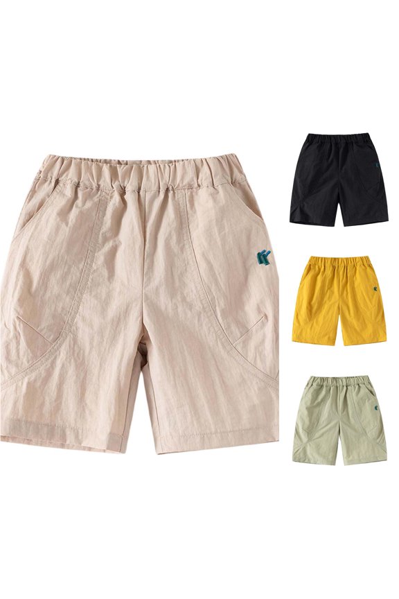 Yuhangmm Boys' Pants, Toddler Boys Loose Fit Casual Shorts Breathable 5 Point Play Pants Outdoor Boy Toddler Clothes Summer Khaki 2-3 Years