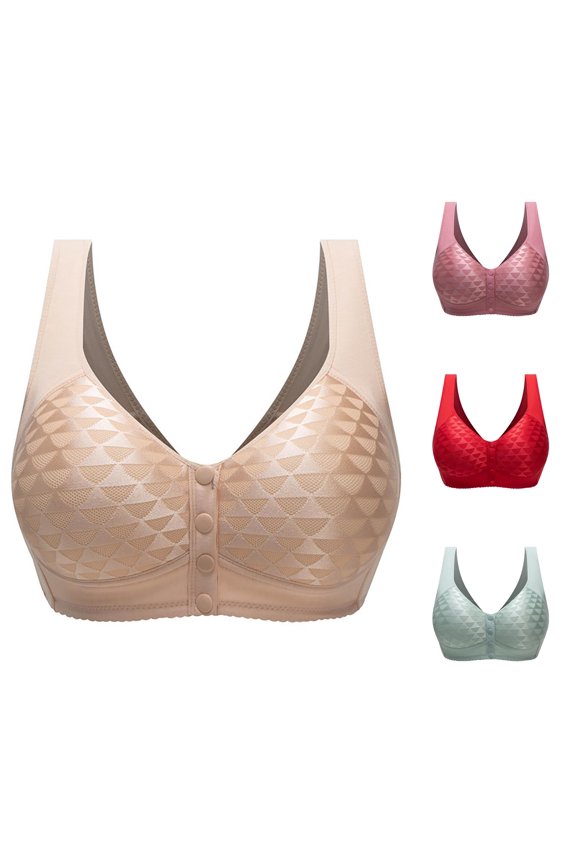 Bras for Older Women Front Closure Wireless Supportive Enhanced Shape Lift Breathable Khaki S