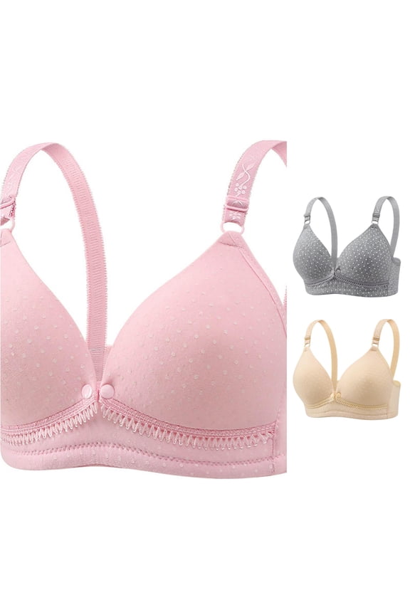 Bras for Older Women Vest Bra Lace Splicing Silver Ribbon Large Backless Can Be Worn Outside Light Pink 36