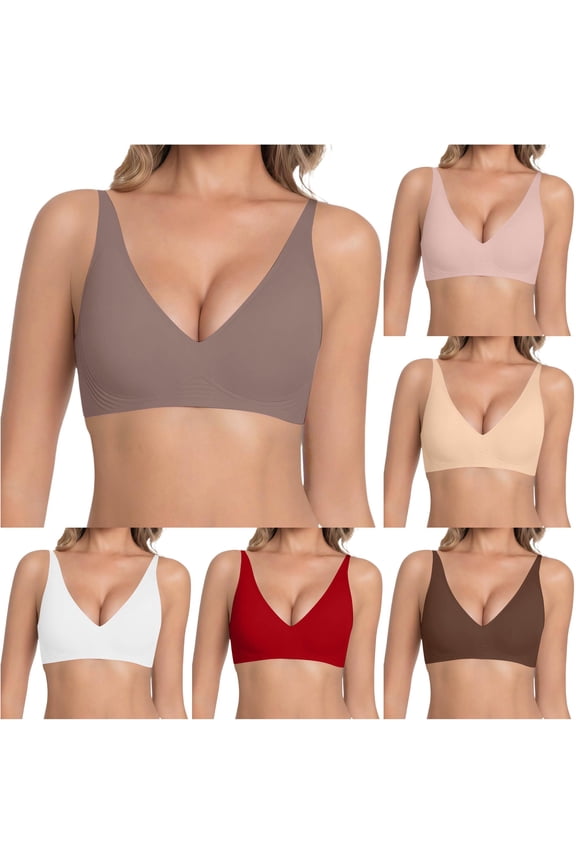 Bras for Women Full Coverage Comfort Seamless Bonded Padding Support Gentle Lift Breathable Smooth Lightweight Grey S