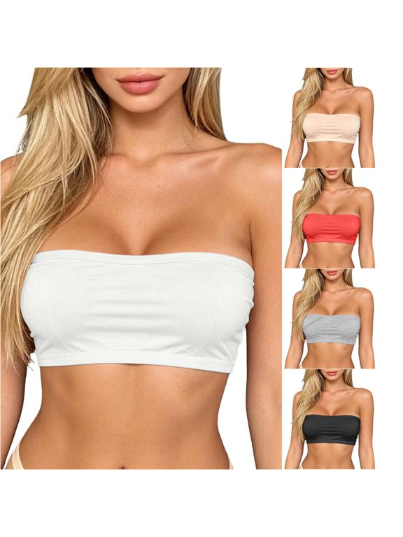 Camisoles for Women Summer Strapless Undershirt for Students Plus Size with Comfortable Stretchy Material White M