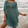 thumbnail image 1 of Yuhangmm Coverups for Bathing Suits, Swimwear Cover Up Lightweight Beach Cover Up Off Shoulder Plus Size Wrap With Tassels For Spring And Summer Platform Competitor Title Green One Size, 1 of 4