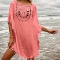 thumbnail image 1 of Yuhangmm Coverups for Bathing Suits, Swimwear Cover Up Lightweight Beach Cover Up Off Shoulder Plus Size Wrap With Tassels For Spring And Summer Platform Competitor Title Red1 One Size, 1 of 4