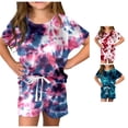 thumbnail image 1 of Yuhangmm Girls Summer T Shirt And Shorts Set With Side Pockets Shorts Set Girls Music Lover Shirt And Shirts Set Baby Going Home Outfit Girl Purple 6-7 Years, 1 of 6