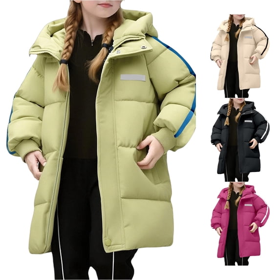 Calif Snow Yuhangmm Girls Winter Coats Warm Hooded Zip Thick Jacket for Children ...
