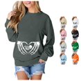 thumbnail image 1 of Yuhangmm Halloween Sweatshirts for Women Fashionable Casual Halloween Printed Hooded Zipper Sweatshirt for Women with Seasonal Graphic Dark Gray M, 1 of 4