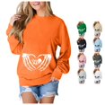 thumbnail image 1 of Yuhangmm Halloween Sweatshirts for Women Fashionable Casual Halloween Printed Hooded Zipper Sweatshirt for Women with Seasonal Graphic Orange S, 1 of 5
