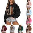thumbnail image 1 of Yuhangmm Halloween Sweatshirts for Women Halloween Graphic Hoodless Sweatshirt Cozy Casual Pullover for Autumn Seasonal Parties Black XXL, 1 of 4