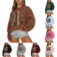 thumbnail image 1 of Yuhangmm Halloween Sweatshirts for Women Halloween Graphic Hoodless Sweatshirt Cozy Casual Pullover for Autumn Seasonal Parties Brown XL, 1 of 4