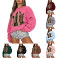 thumbnail image 1 of Yuhangmm Halloween Sweatshirts for Women Halloween Graphic Hoodless Sweatshirt Cozy Casual Pullover for Autumn Seasonal Parties Pink M, 1 of 4