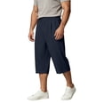 thumbnail image 1 of Yuhangmm Men Spring Summer Outdoor Casual Straight Leg Flowy Wide Solid Cropped Pants Blue XL, 1 of 5