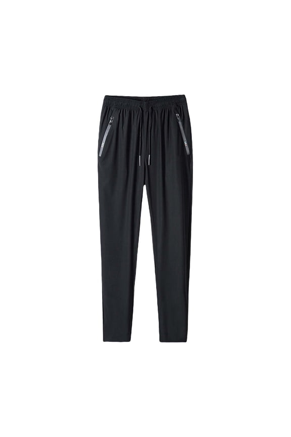 Men's Casual Pants and Title Focused Athletic Track Pants for Everyday Wear with Zipper Pockets and Lightweight Comfort Black3 M