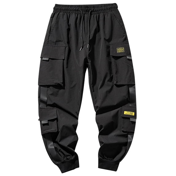 Yuhangmm Men's High Stretch Cargo Pants for Summer Outdoor Sports Jogger Casual Techwear Loose Fit Sweatpants Black XXXXXL