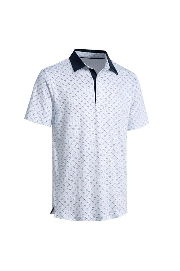 Men's Polo Shirts, Men's Shirt – Timeless Striped Short Sleeve Button-Free Fit for Everydaywear Navy L