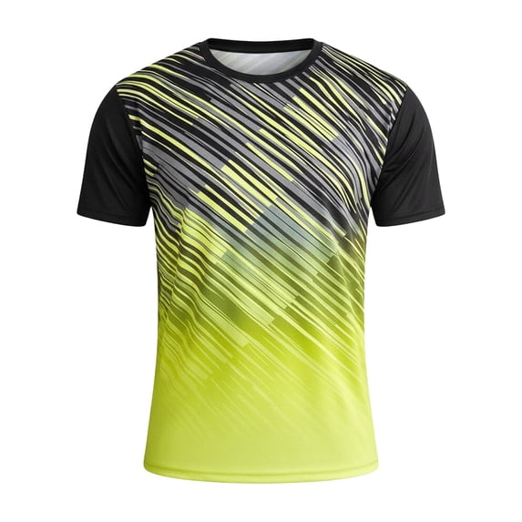 Yuhangmm Mens Tshirt Performance Athletic Workout Shirt For Wicking Fitness Training Tee With Comfort Stretch Yellow S