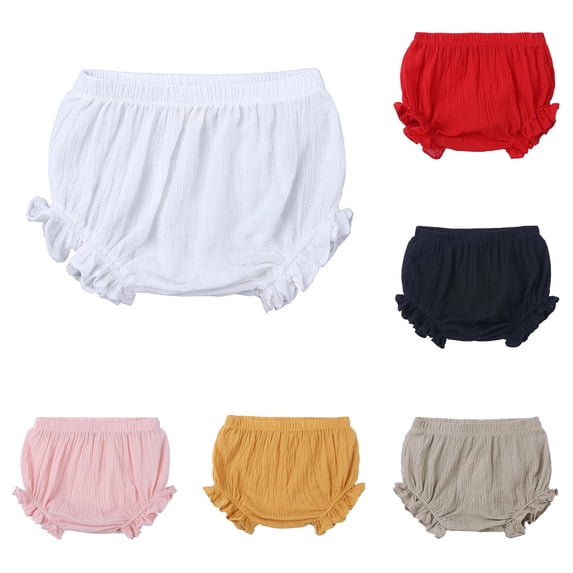 Yuhangmm Pants for Girls, Baby Girls Boys Solid Spring Summer Shorts Ruffle Clothes Sprint Shorts White 6-12 Months