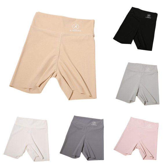 Yuhangmm Pants for Girls, Children's High Waist Stretch Three Layer Leggings Volleyball Short Beige 5-6 Years