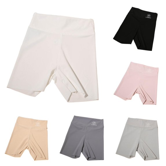 Yuhangmm Pants for Girls, Children's High Waist Stretch Three Layer Leggings Volleyball Short White 6-7 Years