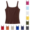 thumbnail image 1 of Yuhangmm Shirts for Girls, Girls Ribbed Stretch Sleeveless Tank Top Casual Basic Slim Fit Tee Shirt For Kids Toddler Youth Long Sleeve Coffee 9-10 Years, 1 of 4