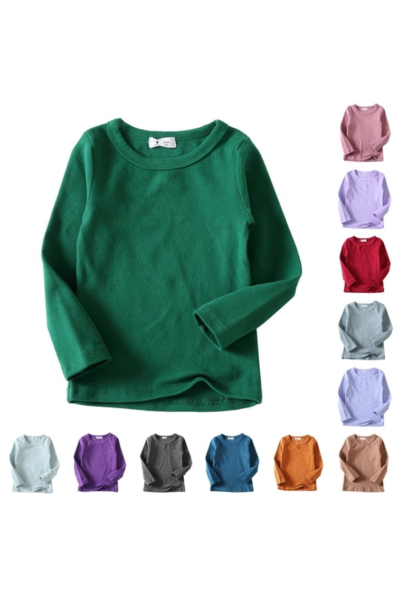 Yuhangmm Shirts for Girls, Kids Baby Boys Girls Shirts High Collar Soft T Shirt Unisex Long Sleeve Tee Tops Clever Girl T Shirt Dark Green 6-12 Months