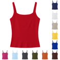 thumbnail image 1 of Yuhangmm Shirts for Girls, Girls Ribbed Stretch Sleeveless Tank Top Casual Basic Slim Fit Tee Shirt For Kids Toddler Youth Long Sleeve Red 7-8 Years, 1 of 4