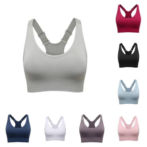 Yuhangmm Sports Bras for Women Plus Size High Front Adjustable Straps Wirefree Workout Yoga Running Athletic Green M