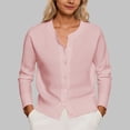 thumbnail image 1 of Yuhangmm Summer Cardigans for Women Women's Cardigan Casual Button Down Knit Sweater for Spring and Fall Lightweight and Soft Versatile Knit Layer Pink One Size, 1 of 8
