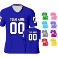 thumbnail image 1 of Yuhangmm T Shirts for Women, Custom Football For Men Women TeamName Football Customized Sport Shirt Fans Neck Top for Women Blue L, 1 of 4