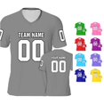 thumbnail image 1 of Yuhangmm T Shirts for Women, Custom Football For Men Women TeamName Football Customized Sport Shirt Fans Neck Top for Women Grey XL, 1 of 4