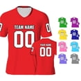 thumbnail image 1 of Yuhangmm T Shirts for Women, Custom Football For Men Women TeamName Football Customized Sport Shirt Fans Neck Top for Women Red XXXL, 1 of 4