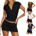 thumbnail image 1 of Yuhangmm T Shirts for Women, Women's Button Down Short Sleeved Tight Fitting T Shirt Womens Turtleneck Long Sleeve Tops Black XL, 1 of 4