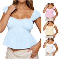 thumbnail image 1 of Yuhangmm Tank Tops for Women,Camisole For Women Built In Bra Tank Tops Plus Size Flowy Adjustable Spaghetti Strap Tanks Pleated Loose Vest Push up Top Red XXXXL, 1 of 5