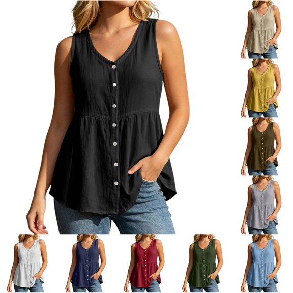 Yuhangmm Tank Tops for Women,Women Strapless Backless Ruffle Flowy Tube Top Summer Off Shoulder Pleated Bandeau Going Out Peplum Top Women Blouses Tops Blue M