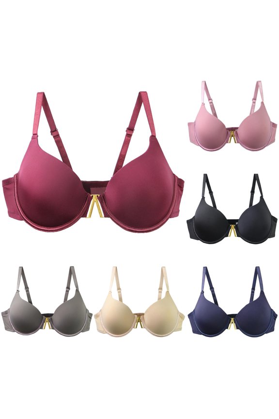 Tshirt Bras for Women Wireless Unlined Seamless Soft Cup Light Support Full Coverage Underwire Comfortable Breathable Red 100D