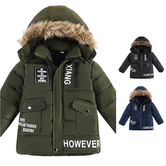 Tick Jacket Yuhangmm Winter Coats for Boys Thick Warm Hooded Jacket with Pockets ...