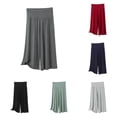 thumbnail image 1 of Yuhangmm Women's Pants, High Waist Casual Capris Stretchy Summer Shorts Soft Comfortable Elastic Waistband Lightweight Trousers Womens Flare Leggings Dark Gray M, 1 of 3