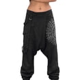 thumbnail image 1 of Yuhangmm Women's Pants, Versatile Print Pants with Drop Crotch for Women Relaxed Casual Suitable for Spring and Fall Black XXXXL, 1 of 3