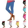 thumbnail image 1 of Yuhangmm Women's Pants, Women High Waist Leggings Summer Beach Pants Casual Exercise Stretch Leggings Hollow Cropped Pants Half Half Pants Blue3 XL, 1 of 5