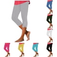 thumbnail image 1 of Yuhangmm Women's Pants, Women High Waist Leggings Summer Beach Pants Casual Exercise Stretch Leggings Hollow Cropped Pants Half Half Pants Grey L, 1 of 5