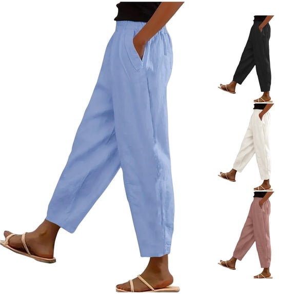 Yuhangmm Women's Pants, Women Waist Wide Leg Pants High Waisted Wide Leg Pants Fashion Elastic Trousers Comfy Straight Leg Long Pants With Pockets Womens Pants Sky Blue S