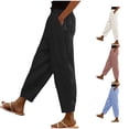 thumbnail image 1 of Yuhangmm Women's Pants, Women Waist Wide Leg Pants High Waisted Wide Leg Pants Fashion Elastic Trousers Comfy Straight Leg Long Pants With Pockets Womens Pants Black S, 1 of 6