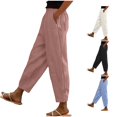 thumbnail image 1 of Yuhangmm Women's Pants, Women Waist Wide Leg Pants High Waisted Wide Leg Pants Fashion Elastic Trousers Comfy Straight Leg Long Pants With Pockets Womens Pants Pink M, 1 of 6